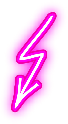 Neon Pink Lightning Bolt